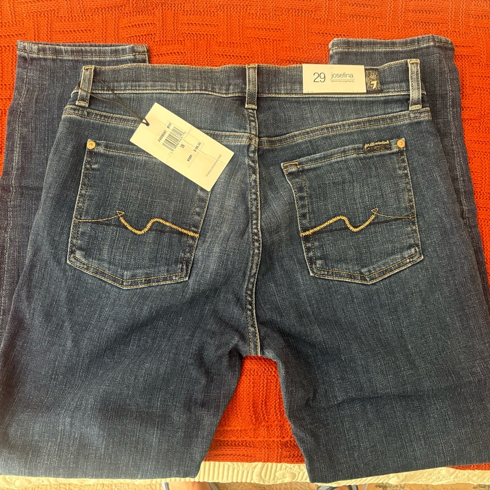 7 for all mankind size 29 Josefina “feminine boyfriend” jeans.  Medium wash, NWT